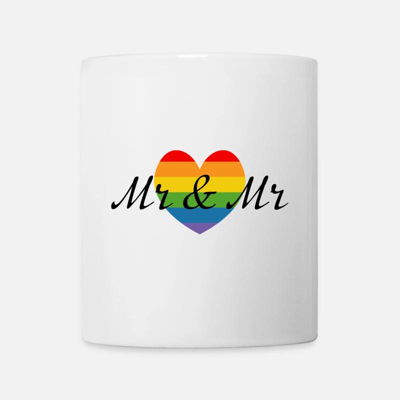 Mr and Mr Regenbogenhochzeit LGBT lgbtqi queer - Tasse - Weiß