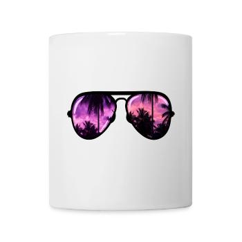 coole Sonnenbrille mit Palme - Tasse - Weiß - Vorne