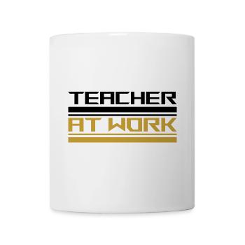 Enseignant au travail noir - Mug blanc - blanc - Devant