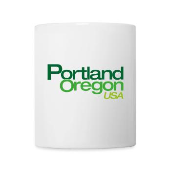 Portland, Oregon, États-Unis Typing - Mug blanc - blanc - Devant