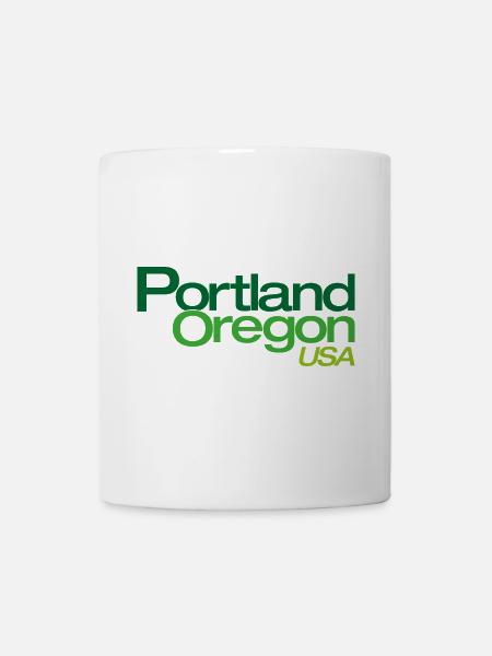 Portland Oregon USA Schriftzug - Tasse - Weiß