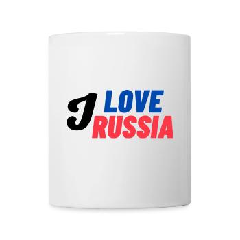I Love Russia Farbblock - Tasse - Weiß - Vorne