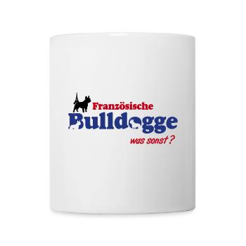 Französische Bulldogge Logo - Tasse - Weiß - Vorne