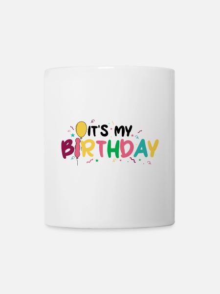 Lettres arc-en-ciel d’anniversaire - Mug blanc - blanc