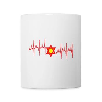 David's Star on cardiac signals. - Mug - white - Front