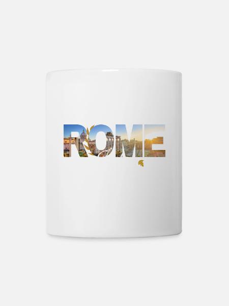 Rom, Italien, Skyline-Sonnenstrahl-Kunstwerke - Tasse - Weiß