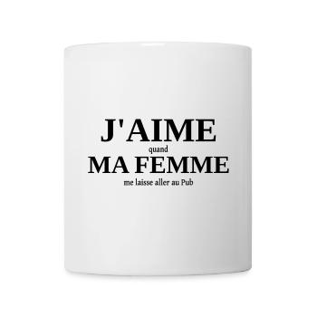 J'aime ma femme humour Pub (bar) - Mug blanc - blanc - Devant