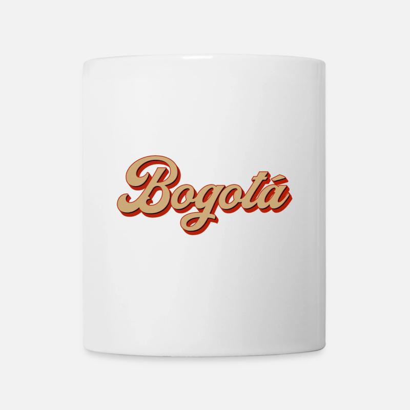 Bogotá Retro Script Schriftzug - Tasse - Weiß