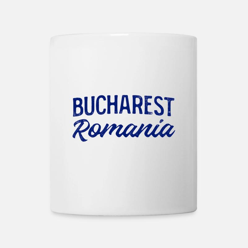 Bucharest Romania Handlettering - Tasse - Weiß
