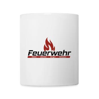 Feuerwehr - Retten, Löschen, Bergen, Schützen - Tasse - Weiß - Vorne