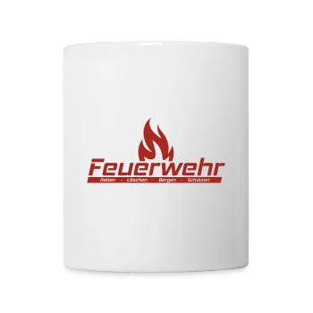 Feuerwehr - Retten, Löschen, Bergen, Schützen - Tasse - Weiß - Vorne