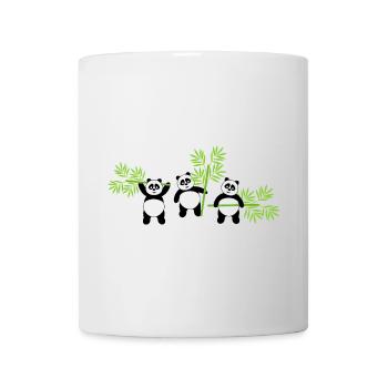 Kawaii Panda mit Bambus – Spaßiges und zartes Muster - Tasse - Weiß - Vorne