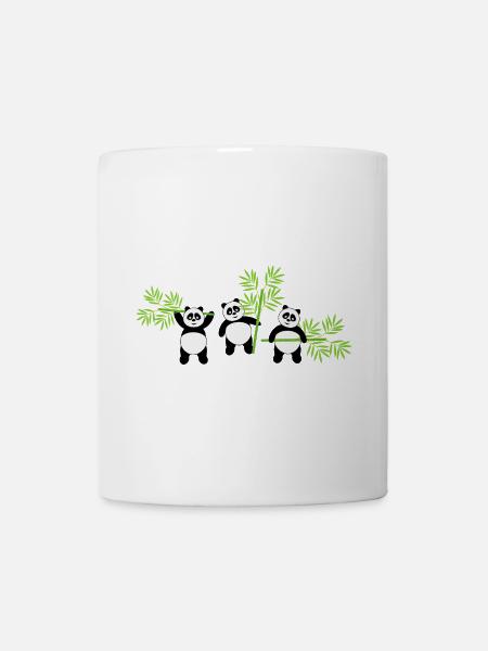 Kawaii Panda avec bambou – Motif amusant et tendre - Mug blanc - blanc