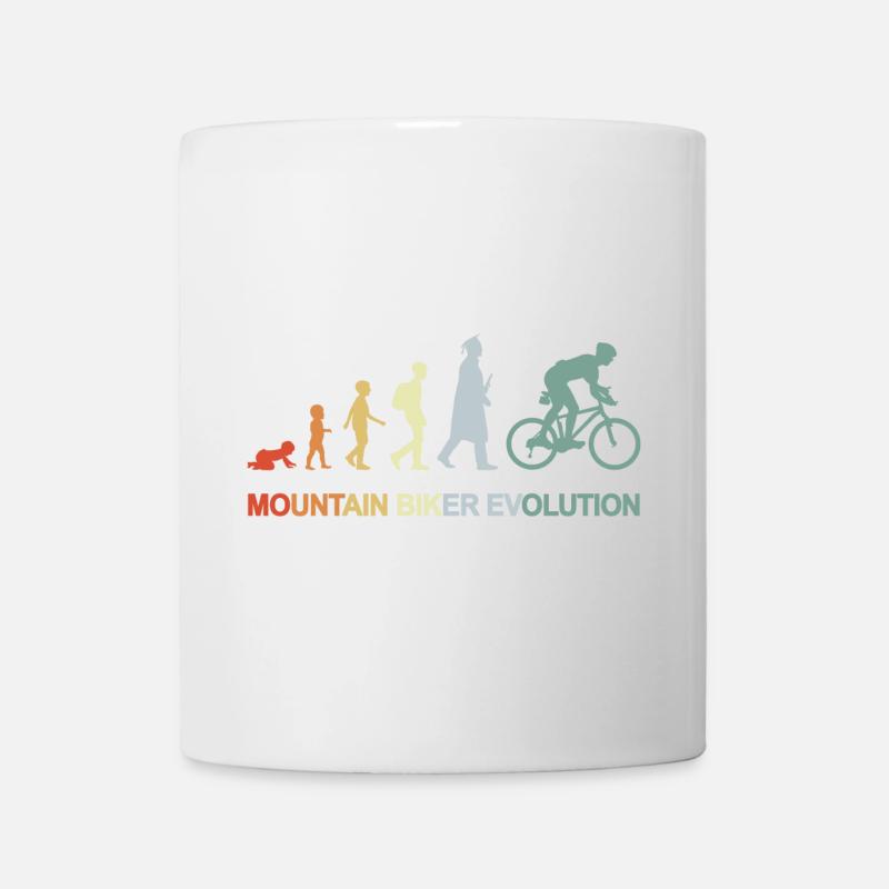 Mountainbiker Evolution - Tasse - Weiß