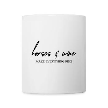 Les chevaux et le vin rendent tout bien Pferde Spruch - Mug blanc - blanc - Devant