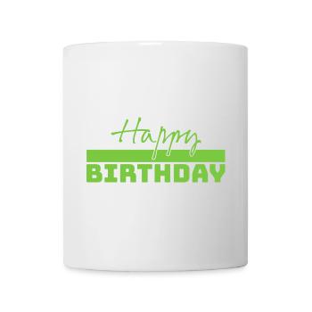 Tshirt happy birthday gruen - Tasse - Weiß - Vorne