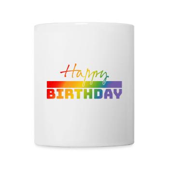 Tshirt joyeux anniversaire arc-en-ciel | LGBT lgbtqi queer - Mug blanc - blanc - Devant