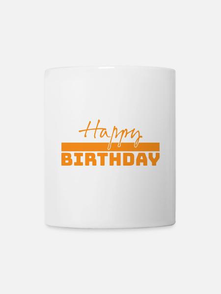 Tshirt happy birthday - Tasse - Weiß