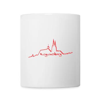 Regensburg skyline red - Mug - white - Front