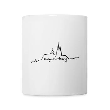 Regensburg skyline black - Mug - white - Front