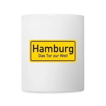 Hamburg place name sign Germany - Mug - white - Front