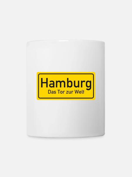 Hamburger Ortsschild Deutschland - Tasse - Weiß