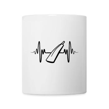 Cricket bat ECG heartbeat - Mug - white - Front