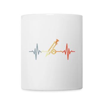 Tiermedizin Spritze EKG - Tasse - Weiß - Vorne
