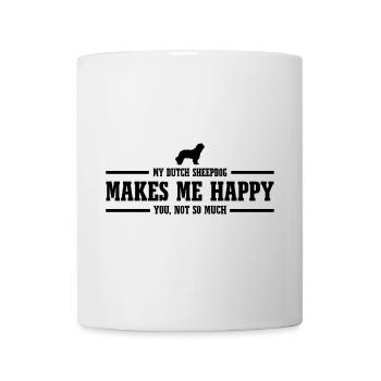 Chien de berger hollandais me rend heureux chien disant Wilsigns - Mug blanc - blanc - Devant