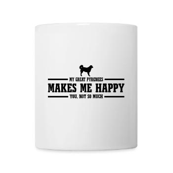 Great Pyrenees Makes Me Happy Saying Dog Wilsigns - Mug - white - Front