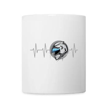 Motorrad Racing Herzschlag Symbol Motorsport Puls - Tasse - Weiß - Vorne