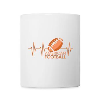 pulse american football heartbeat ball graphic icon - Mug - white - Front