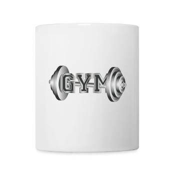 Dumbbell Typography for Fitness and Gym Enthusiasts - Mug - white - Front