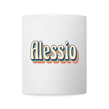 Alessio Retro Vintage T-Shirt T-Shirt Geschenk - Tasse - Weiß - Vorne