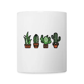 Cactus plante d’intérieur bande dessinée couleur botanique amour - Mug blanc - blanc - Devant