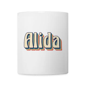 Alida T-Shirt Retro Vintage T-Shirt Geschenkidee - Tasse - Weiß - Vorne