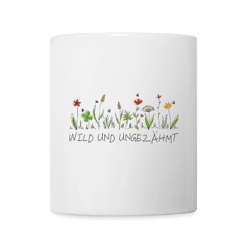 wiesenblume wild und ungezähmt wildblume blume - Tasse - Weiß - Vorne