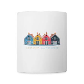 Zoutkamp, Groningue, Pays-Bas, maisons colorées - Mug blanc - blanc - Devant