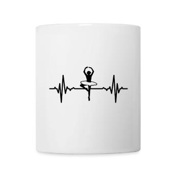 Ligne de coeur de danseuse de ballet - Mug blanc - blanc - Devant