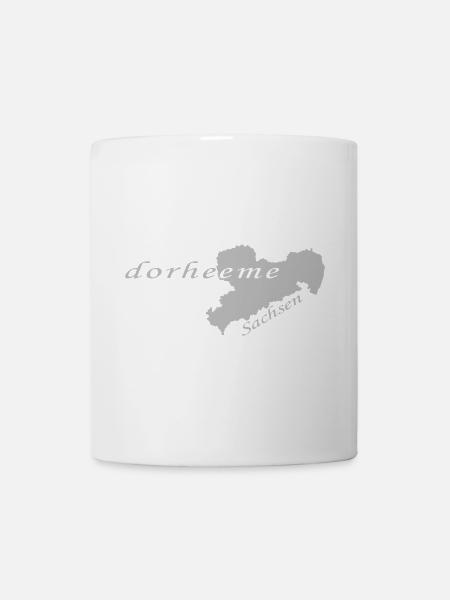 Dorheeme - Zu Hause - Sachsen - Sächsisch Dialekt - Tasse - Weiß
