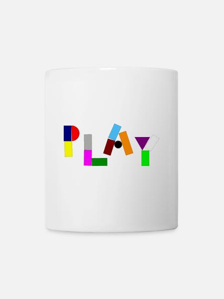 Playing with bricks and blocks - Mug - white