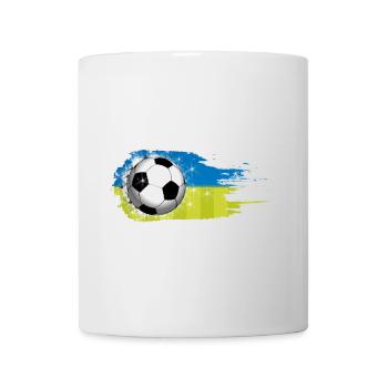 Football - Bleu Vert - Conception de coup de pinceau - Mug blanc - blanc - Devant