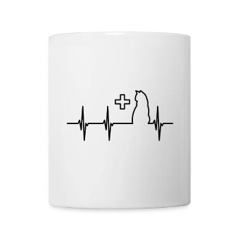 Battement de cœur du chat vétérinaire - Mug blanc - blanc - Devant