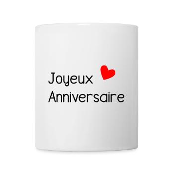 HAPPY BIRTHDAY. HAPPY BIRTHDAY. ANNIVERSARY. - Mug - white - Front