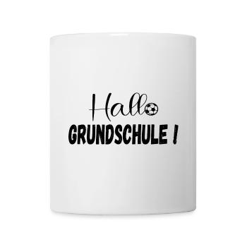 Schulanfang Hallo Grundschule Fußball - Tasse - Weiß - Vorne