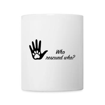 Who rescued who? – Tischützhund - Mug - white - Front