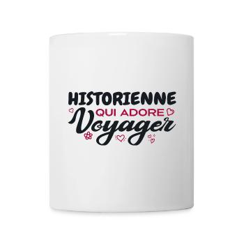 Historienne globe-trotteuse passionnée de voyages - Mug blanc - blanc - Devant