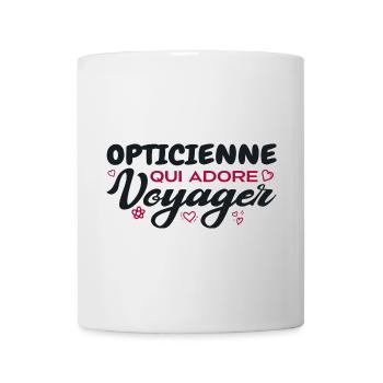 Opticienne globe-trotteuse passionnée de voyages - Mug blanc - blanc - Devant