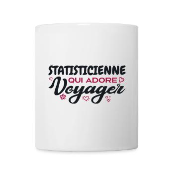 Statisticienne globe-trotteuse passionnée voyages - Mug blanc - blanc - Devant