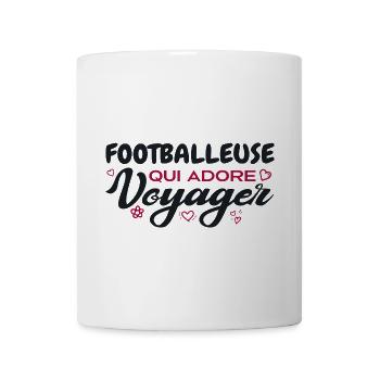 Footballeuse globe-trotteuse passionnée de voyages - Mug blanc - blanc - Devant